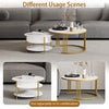 Set of 2 Nesting Coffee Tables Round Stacking Sofa Side Tables for Living Room