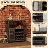 Modern 3Tier Bar Cabinet with Removable Rack & Mesh Door,Adjustable Shelves