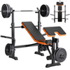 600lbs Weight Bench Adjustable Bench Press Set with Squat Rack Olympic Workout