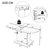 Extendable Dining Table with Storage Space-Saving Kitchen Table 110-130 cm Grey