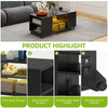 High Gloss Coffee Table with LED Light Living Room Cocktail Sofa Center Table
