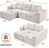 Modular Sectional Sofa L-Shape Sofa Upholstered Boneless Couches for Living Room