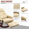 Manual Recliner Swivel Reclining Chair with Footrest Armrests Cream