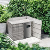 Double Wheelie Bin Store Poly Rattan Garden Outdoor Garbage Storage Shed Dustbin