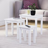 Wooden Nest of Tables 3 Piece Table Set Coffee Side Living Room Furniture