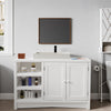 White Bathroom Under Sink Cabinet Basin Storage Cupboard Vanity Unit With 2 Door