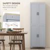 Freestanding Kitchen Cupboard, 4-Door Storage Cabinet Organizer with Adjustable