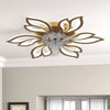 Ceiling Fan Light LED 3-Color Dimmable Chandelier Lamp W/ Bluetooth APP Control