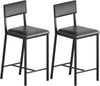 Counter Height Bar Stools Set of 2/4, Modern Faux Leather Bar Chairs with Back