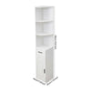 Wood Storage Corner Floor Standing Cabinet with Doors and Shelves Slim Bookshelf