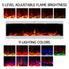 Electric Fireplace Panoramic Media Fire 40-72in Wall Insert LED Fireplace Heater