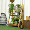 Wooden Plant Stand Outdoor Garden Display Shelving Unit Folding Flowe Pot Rack