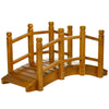 Wooden Garden Bridge Arc Footbridge with Safety Railings for Pond Creek Stream