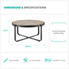 Coffee Side End Table Sofa Living Room Wooden Metal Bedside Furniture Round Tea
