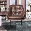 Faux Distressed Brown Leather Armchair Occasional Lounge Accent Chair Vintage UK