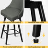 ALFORDSON 2x Bar Stools Swivel Padded Metal Leg Dining Chair Kitchen DARK GREY
