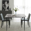Rectangular Marble Dining Table 4-6 Seaters Black Metal Legs Kitchen Furniture