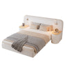 Modern Double Bed with Reading Light & Includes Bedside Table, Velvet 135x190cm