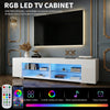 White 135cm High Gloss TV Stand Storage Cabinet Cupboard Unit with RGB Vwpcuoazt