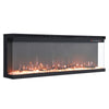 Electric 3 Sided Media Fire 40-100in Wall Insert LED Flames Fireplace Panoramic