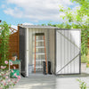 3.3 x 3.4ft Lean‑To Steel Garden Storage Shed – Grey, Lockable Door, Ventilated