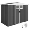 8 x 4 ft Garden Storage Shed, Outdoor Metal Shed, Dark Grey