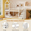 Kids Bunk Beds Double Pine Wooden Bunk Bed With Stairs 3FT Single Size Bed Frame