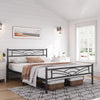 KING SIZE Metal Bed Frame with Headboard and Footboard Heavy Duty Slat Qtzjlqdry