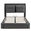 Ottoman Storage Gas Lift Bed Frame Upholstered Bed with LED 5 ft King Size Bed