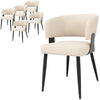 Dining Chairs Set of 6 Armchair for Living Room Metal Legs Kitchen Chairs, Beige