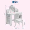 Kids Vanity Set with LED Mirror,Makeup Desk with 1 Drawers &,2 Open Shelves