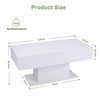 White LED Coffee Table High Gloss Cocktail Table Modern Living Room Rectangle