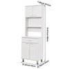 Farmhouse Sideboard Cabinet Kitchen Shelf for Microwave with Door Drawer Shelves