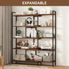 5 Tier Expandable Corner Bookshelf Wooden Storage Rack Display Shelf Bookcase