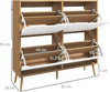 Shoe Storage Cabinet with 4 Flip Drawers for 8-16 Pairs, White