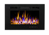 2026 TRUFLAME™ 26 INCH WIDE LED FLAMES BLACK GLASS WALL MOUNTED ELECTRIC FIRE