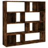 Smoked Oak Engineered Wood Book Cabinet - Multifunctional Room Divider and W9C8