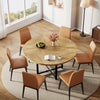 Round Dining Table for 4,120cm Industrial Kitchen Dinner Table with Metal Frame