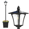 160cm Garden Solar Lamp Post Light, Solar Light Post with Planter, Black