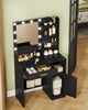 LED Mirror Dressing Table Makeup Vanity Desk And 10 LED Lights With 3 Shelves