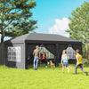 3 x 6m Pop Up Gazebo Height Adjustable Party Tent w/ Storage Bag Grey