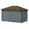 3 x 4m Polycarbonate Hardtop Gazebo with Aluminium Frame and Curtains