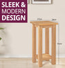 Small Coffee Table, Solid Wooden Oak Side Table, Telephone/Lamp Stand, 1 Shelf