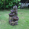 Garden Fountain Water Feature LED Lights Indoor Outdoor Polyresin Statues Decor