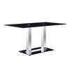 Jet Large Black Glass Dining Table With Chrome Supports