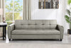 3 Seater Zinc PU Leather Sofa Bed with Hidden Storage For Living Room Furniture