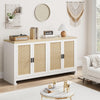 4‑Door Rattan Sideboard Storage Cabinet – Kitchen & Living Room MDF Cupboard