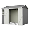 8x6 FT Metal Garden Shed, Window+4 Vents Lockable Storage Unit, Weatherproof