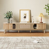 Wooden TV Stand Cabinet 170 cm TV Unit With Storage & Solid Wood Slide Doors