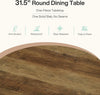 80CM Round Dining Table for 2-4 Farmhouse Wooden Kitchen Table for Dining Room